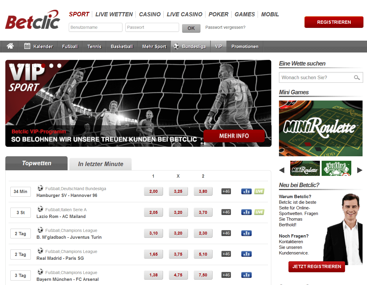 Betclic Webseite
