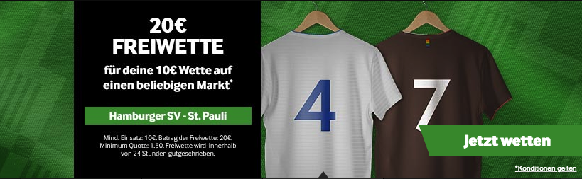 Freiwette 20 € HSV gegen St. Pauli