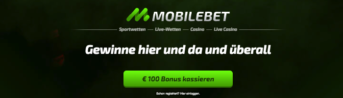 100 € Sportwetten Bonus für Neukunden bei Mobilebet
