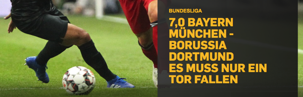 wetten auf bayern gegen dortmund - es muss nur ein tor fallen