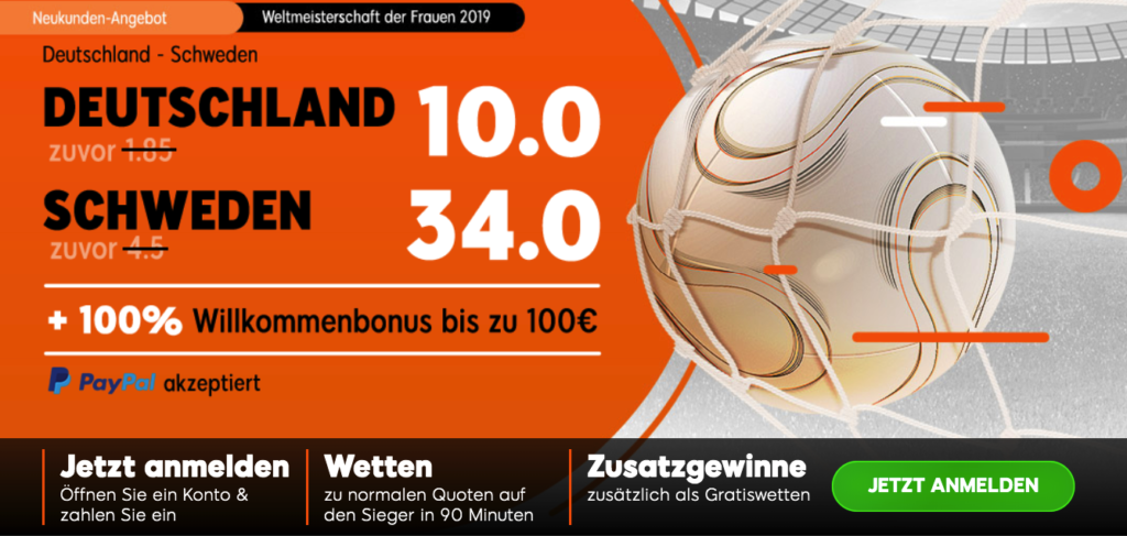 wetten auf deutschland gegen schweden bei der frauen fußball wm