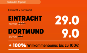 beste quoten auf eintracht frankfurt gegen borussia dortmund