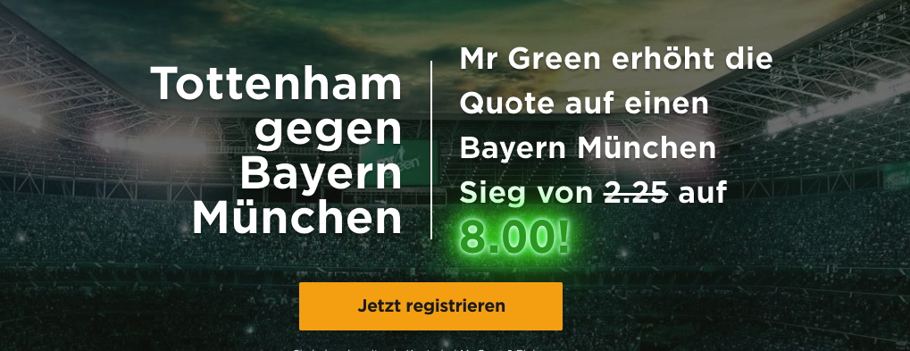 wetten auf sieg bayern gegen tottenham