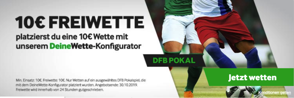 10€ betway freebet für wetten auf den dfb-pokal