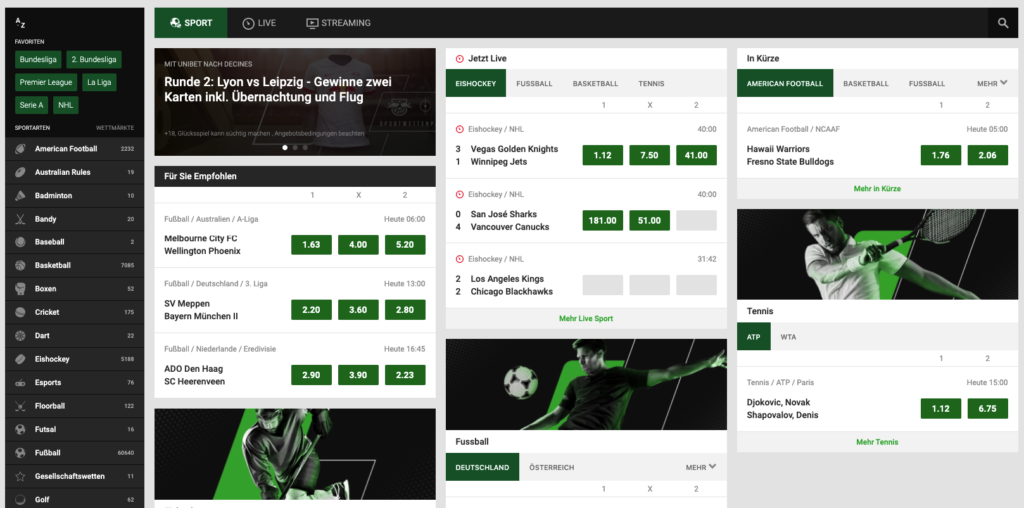 Unibet Wettangebot