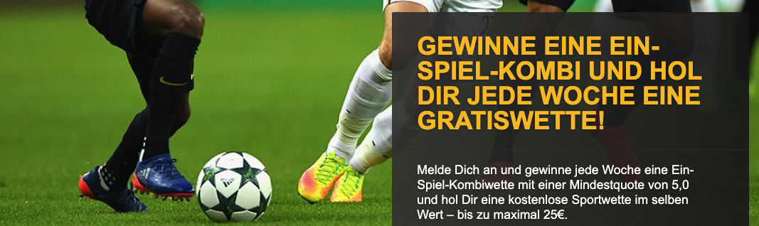 jede woche eine freebet im wert von bis zu 25€ bei betfair gewinnen