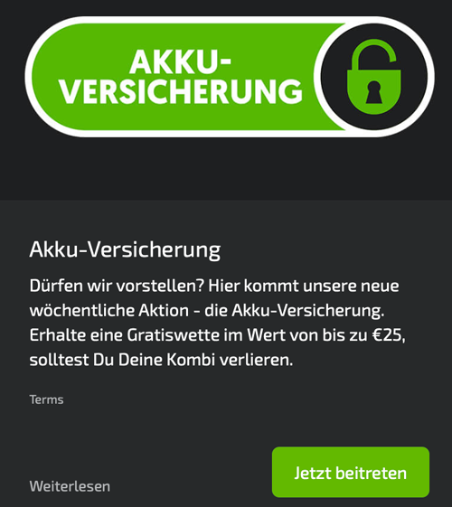 Mobilebet Aukkumulator Versicherung