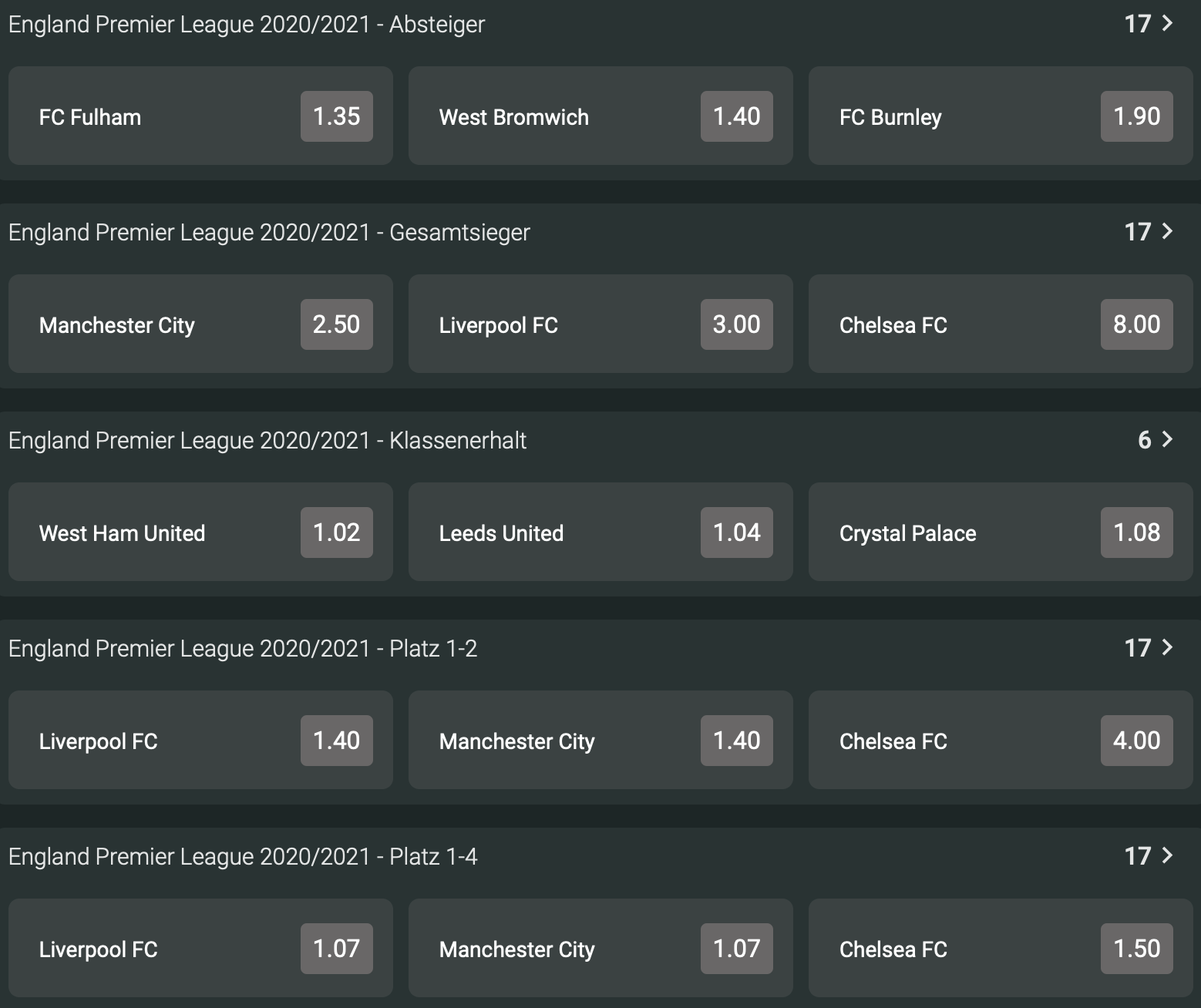 Tipster Premier League Langzeitwetten