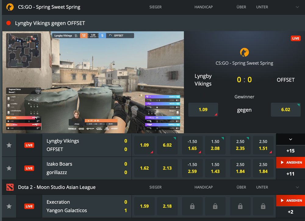 eSports Wetten bei 1Bet