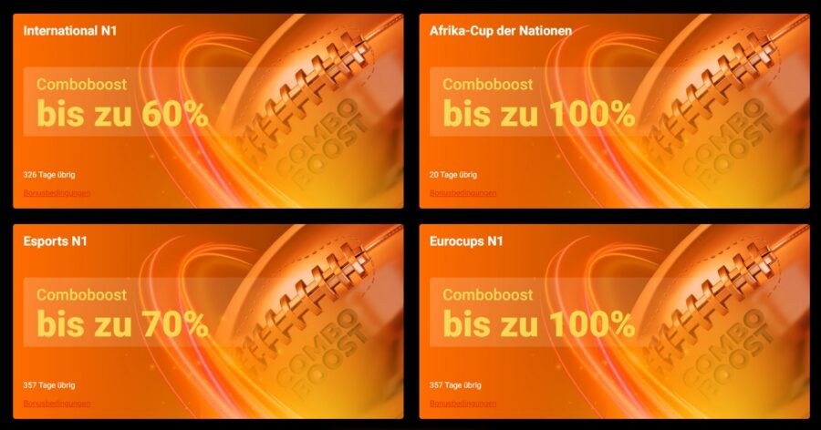N1 Bet: Höhere Gewinne bei Kombiwetten dank Comboboost