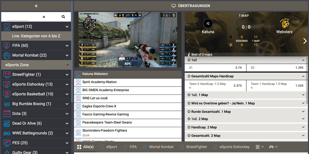 MegaPari eSport und Livewetten