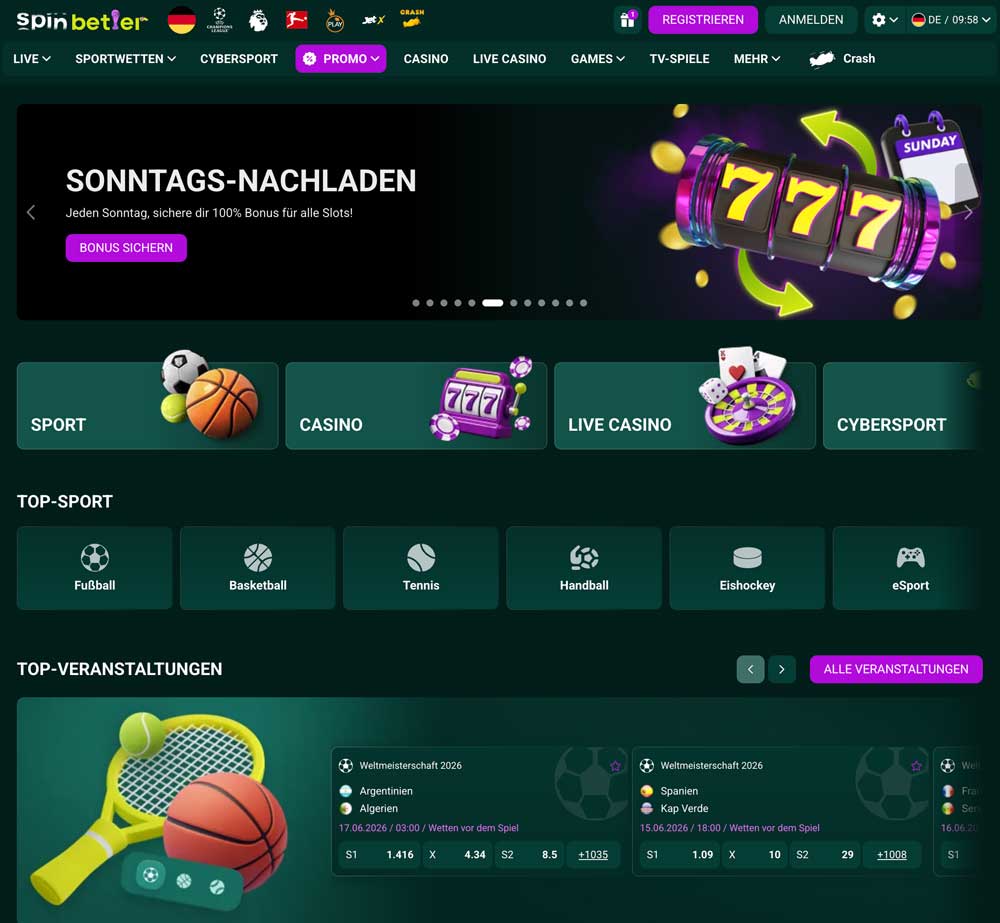 Spinbetter Website