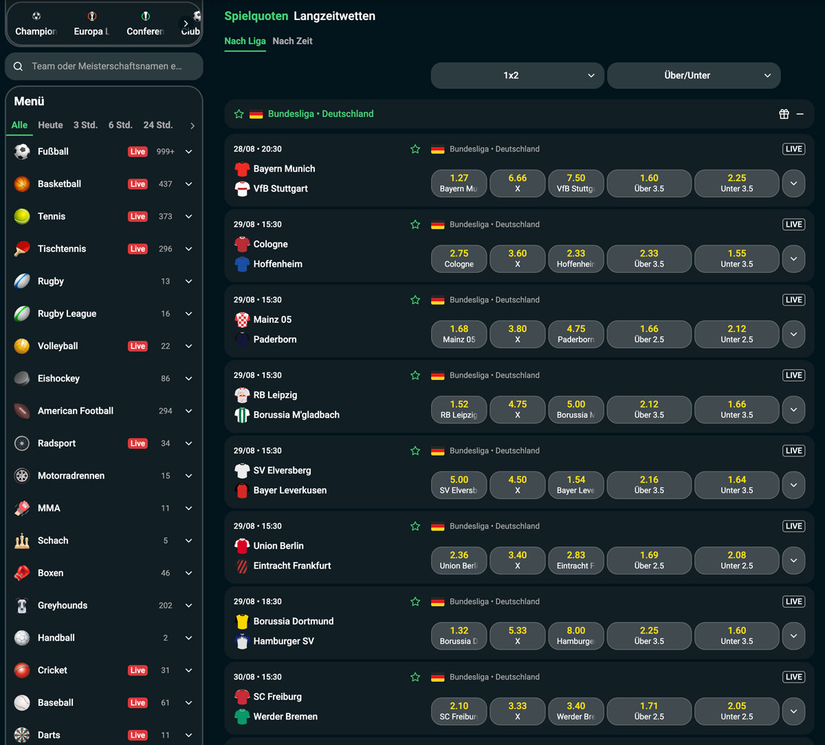 Grandzbet Fußball Bundesliga